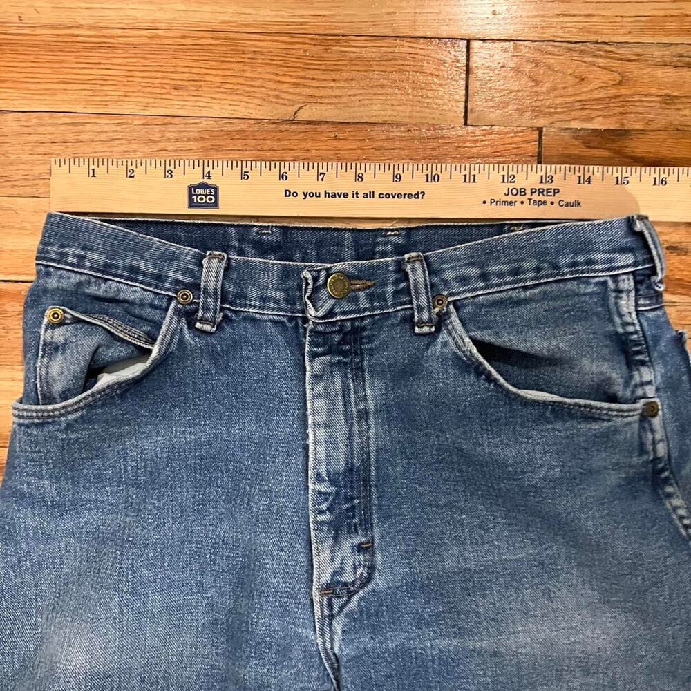 Wrangler Vintage 80s Blue‎ Faded Made in USA Denim Workwear Jeans - Picture 6 of 7